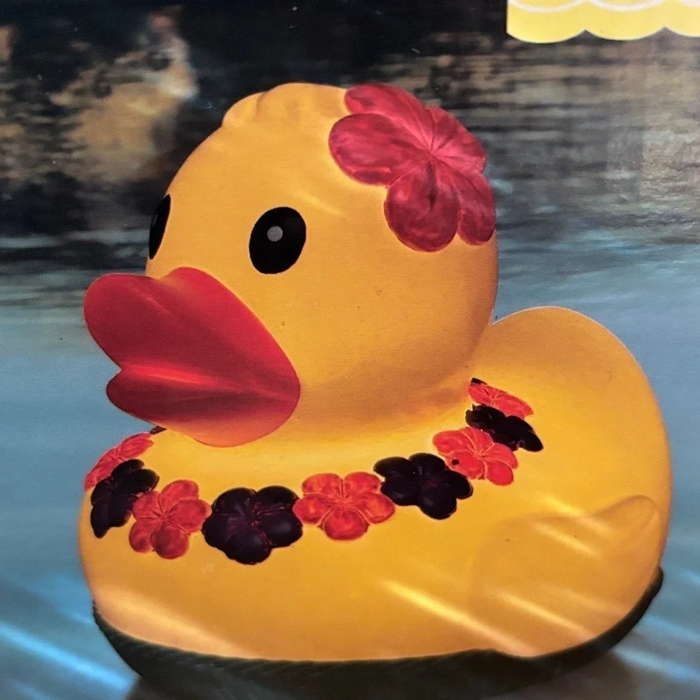 Ashland Jumbo Light Up Floating Hard Rubber Pool Duck w/ Lei (Hard to Find) NEW